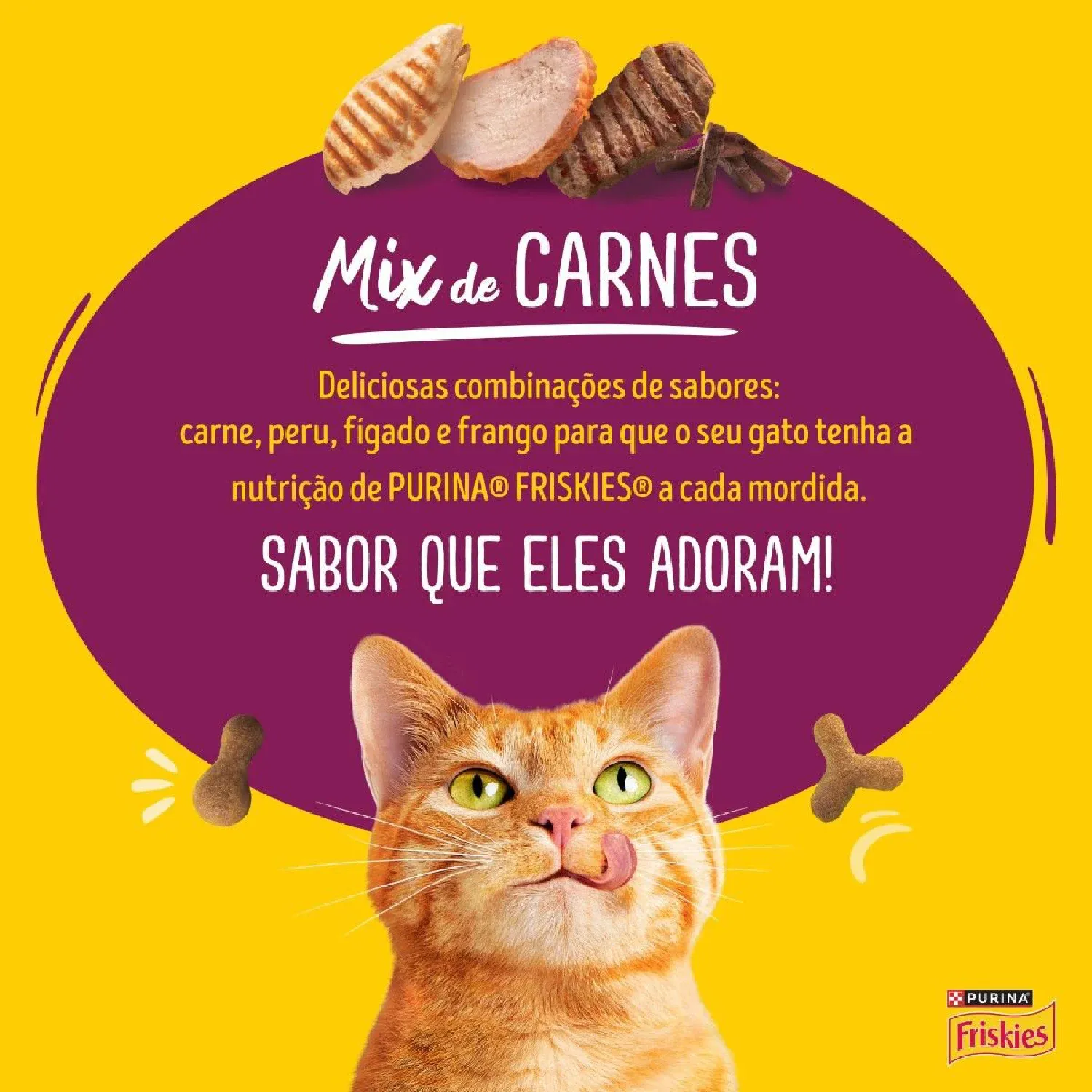 Ração Friskies Gatos Adultos Castrados Mix de Carne